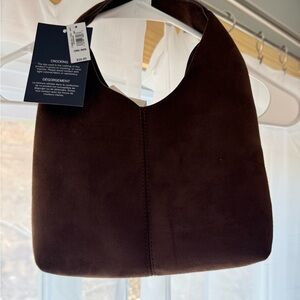 GAP Classic Brown Faux Suede Hobo Bag